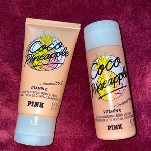 BOTH NEW. VS PINK COCO PINEAPPLE TRAVEL SET